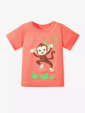 Children's Monkey Graphic Short Sleeve T-Shirt - Trendsi - Flyclothing LLC