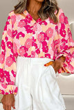 Printed Button Up Long Sleeve Blouse - Trendsi - Flyclothing LLC