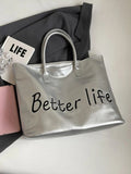 BETTER LIFE PU Leather Tote Bag - Trendsi