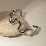 Stainless Steel Wave Shape Bracelet - Trendsi - Flyclothing LLC