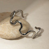 Stainless Steel Wave Shape Bracelet - Trendsi