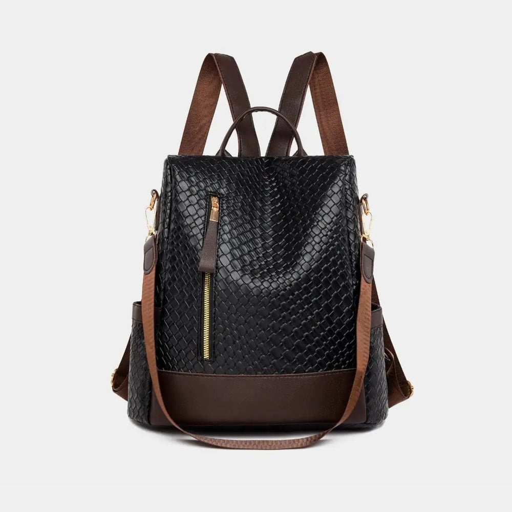 PU Leather Backpack Bag - Trendsi