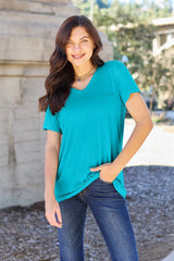 Basic Bae Full Size V-Neck Short Sleeve T-Shirt - ShopBasicbae - Flyclothing LLC