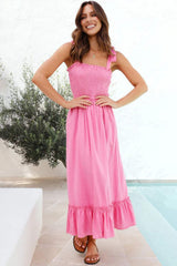 Ruffled Smocked Ruffle Hem Sleeveless Dress - Trendsi - Flyclothing LLC