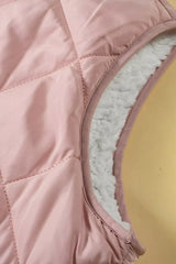 Quilted Sherpa-Lined Vest Coat - Trendsi - Flyclothing LLC