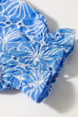 Eyelet Flower Embroidery Flounce Sleeve Blouse - Trendsi - Flyclothing LLC