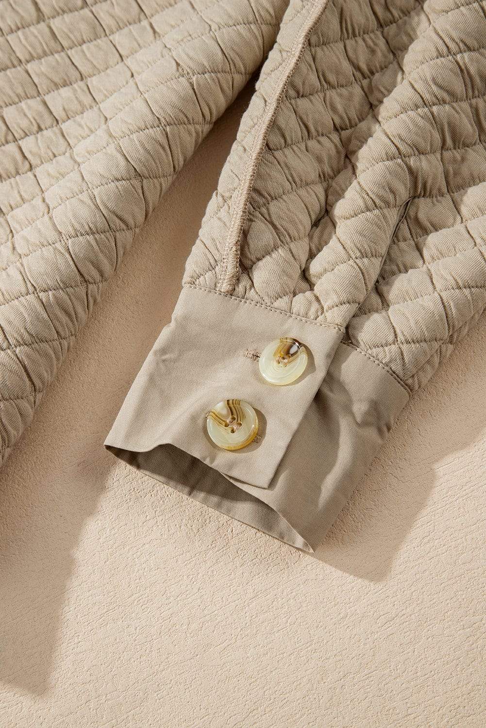 Exposed Seam Collared Neck Button Up Shacket - Trendsi - Flyclothing LLC