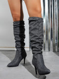 Point Toe Stiletto Boots - Trendsi