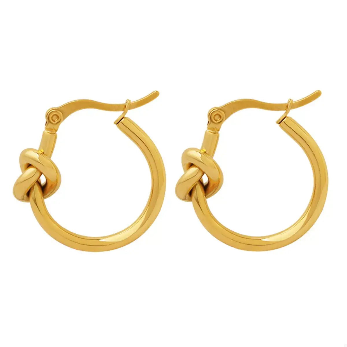 Golden Knot Hoop Earrings - Trendsi - Flyclothing LLC