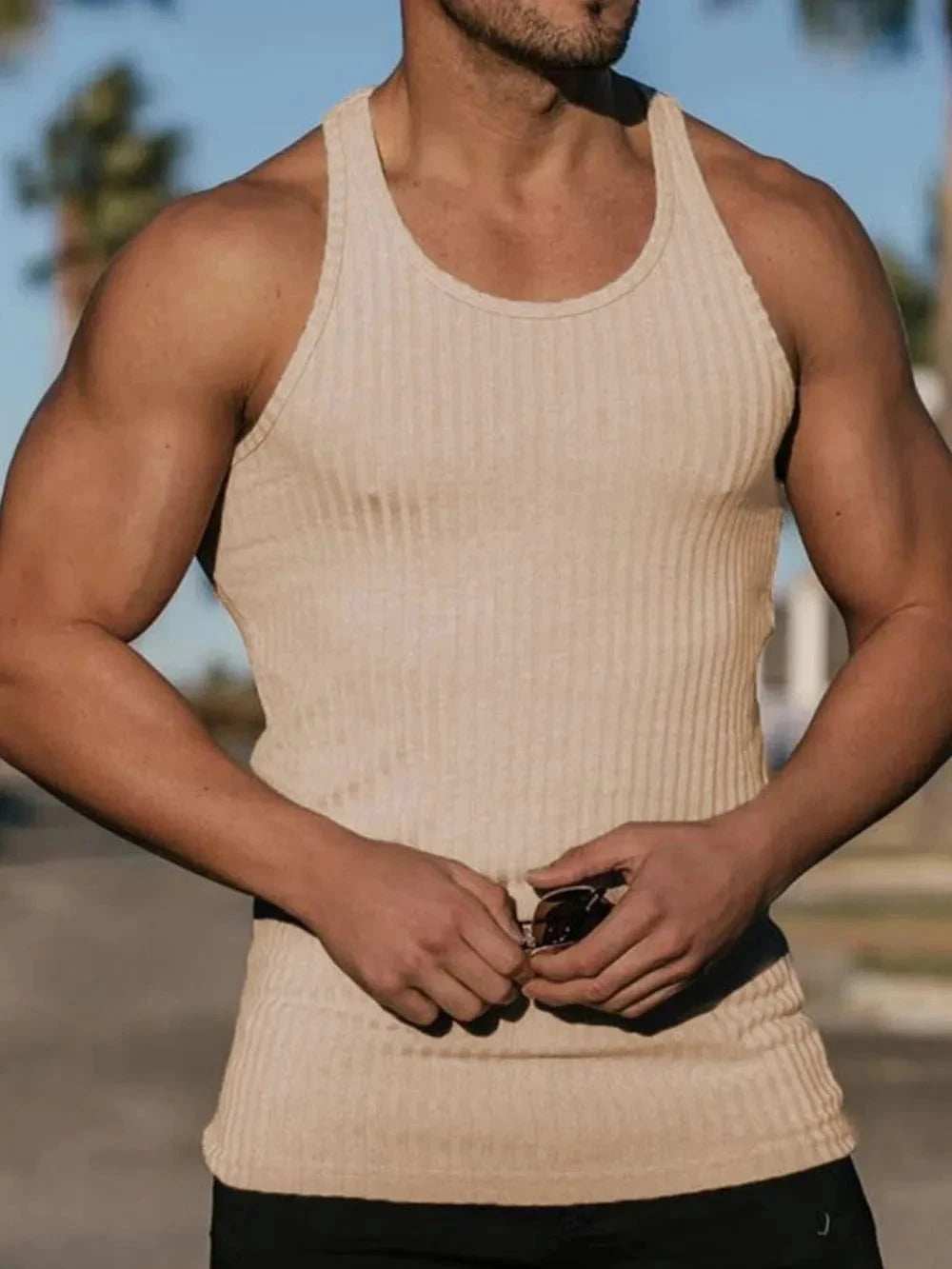 Men's Plus Size Round Neck Tank - Trendsi - Flyclothing LLC