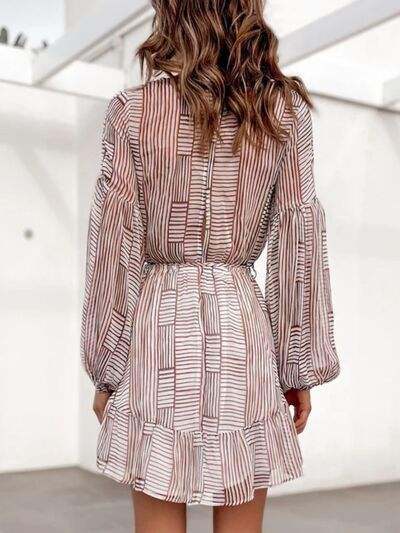 Cutout Back Surplice Long Sleeve Dress - Trendsi - Flyclothing LLC