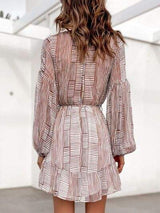 Cutout Back Surplice Long Sleeve Dress - Trendsi - Flyclothing LLC