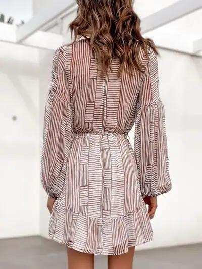 Cutout Back Surplice Long Sleeve Dress - Trendsi - Flyclothing LLC