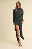 Mable Backless Asymmetric Ruffle Hem Dress - Trendsi - Flyclothing LLC