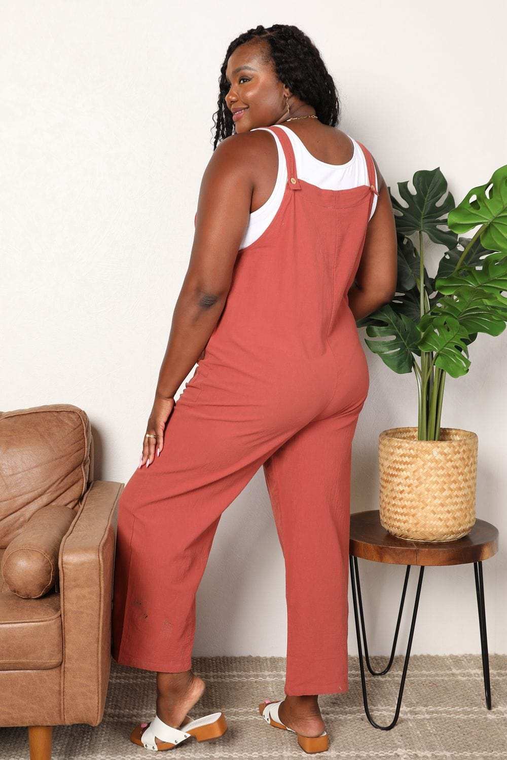 Perfee Wide Leg Overalls with Front Pockets - Trendsi - Flyclothing LLC