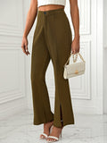 Slit Flare Pants with Pockets - Trendsi