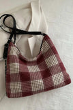 Plaid Adjustable Strap Handbag - Trendsi - Flyclothing LLC