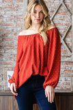 Heimish Full Size Swiss Dot Off Shoulder Top - Trendsi - Flyclothing LLC