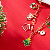 18K Gold-Plated Christmas Charm Necklace - Trendsi - Flyclothing LLC