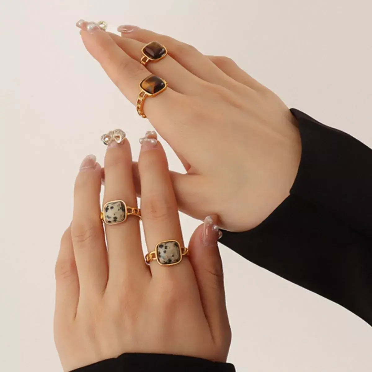Tiger's Eye 18K Gold-Plated Ring - Trendsi - Flyclothing LLC