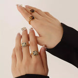Tiger's Eye 18K Gold-Plated Ring - Trendsi - Flyclothing LLC