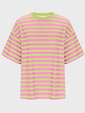 Striped Round Neck Half Sleeve T-Shirt - Trendsi - Flyclothing LLC