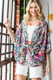 Heimish Full Size Multi Color Snake Open Cardigan Plus Size - Trendsi - Flyclothing LLC