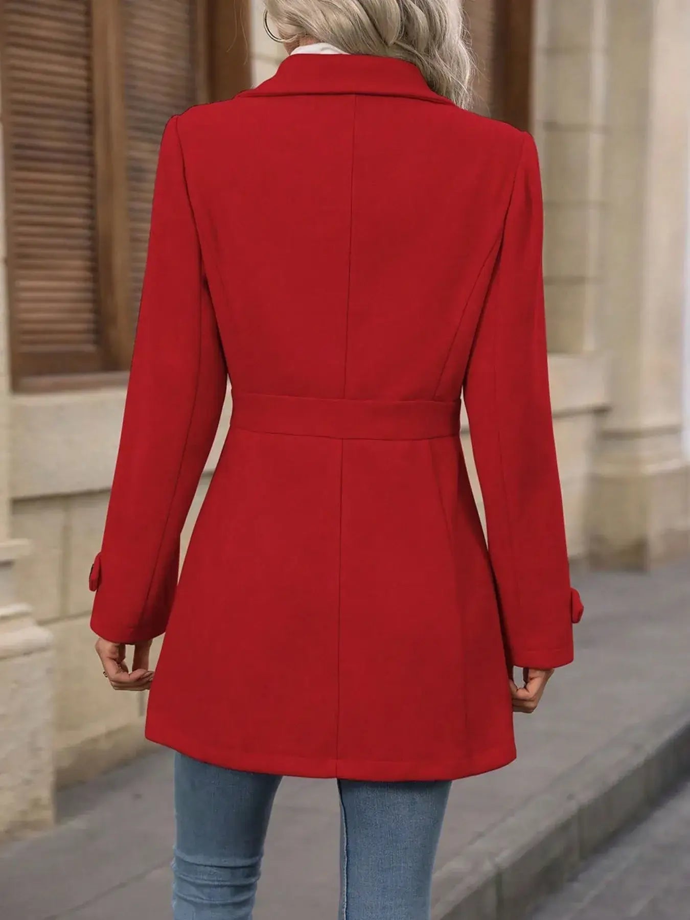 Button Up Long Sleeve Coat - Trendsi - Flyclothing LLC
