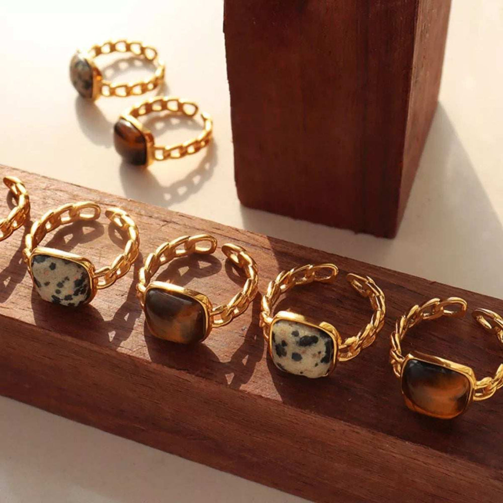 Tiger's Eye 18K Gold-Plated Ring - Trendsi - Flyclothing LLC