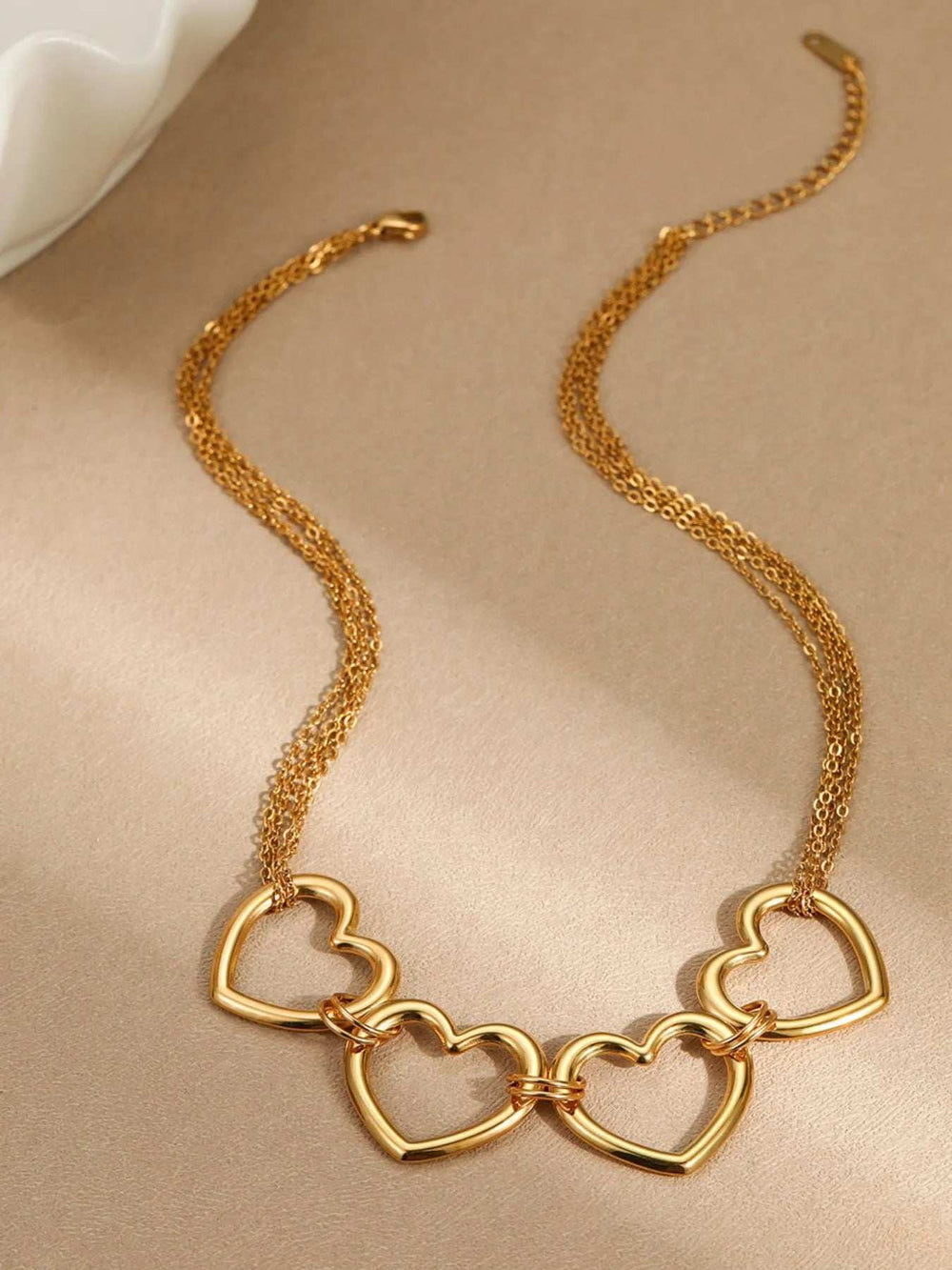 18K Gold-Plated Stainless Steel Heart Necklace - Trendsi - Flyclothing LLC