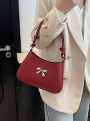 Bow PU Leather Knotted Strap Handbag - Trendsi