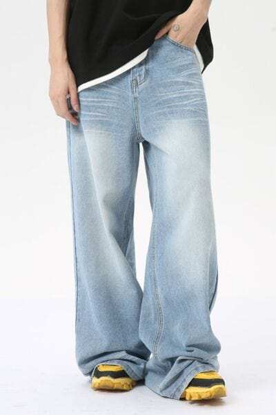 Wide Leg Jeans with Pockets - Trendsi - Flyclothing LLC
