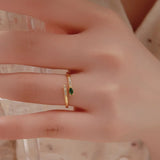 925 Sterling Silver Inland Zircon Open Ring - Trendsi - Flyclothing LLC