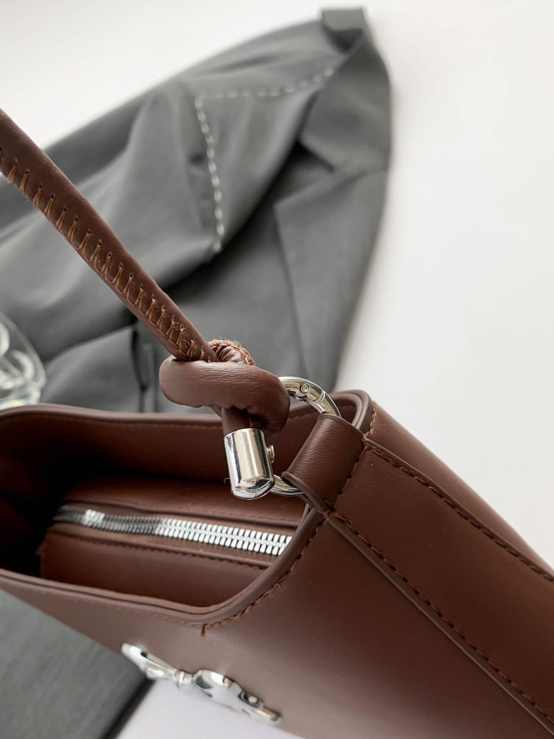 Bow PU Leather Knotted Strap Handbag - Trendsi