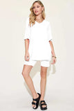 Basic Bae Bamboo Full Size V-Neck Drop Shoulder T-Shirt and Shorts Set - Trendsi - Flyclothing LLC