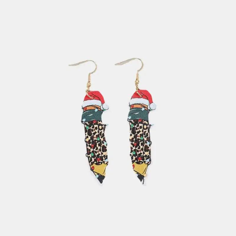 PU Leather Alloy Pencil Earrings - Trendsi