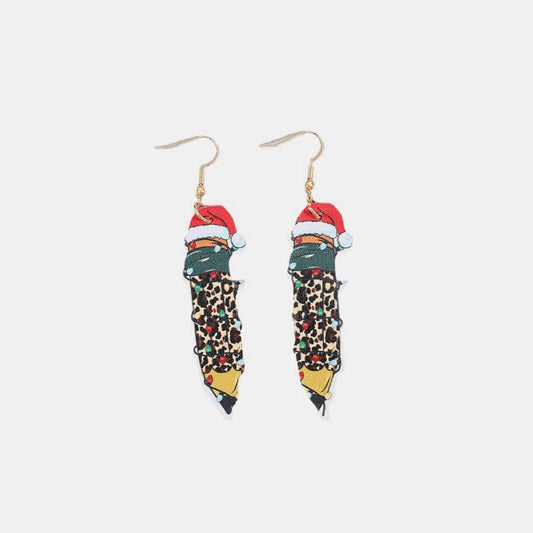 PU Leather Alloy Pencil Earrings - Trendsi
