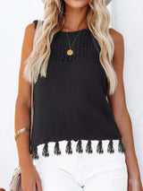 Tassel Knit Tank - Trendsi - Flyclothing LLC