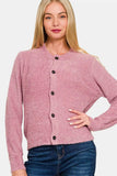 Zenana Button Down Long Sleeve Sweater Cardigan - Trendsi - Flyclothing LLC