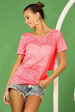 BiBi Burn Out Knit Top with Back Double Twist Detail - Trendsi