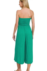 Zenana Double Layered Strapless Tube Top Jumpsuit - Trendsi - Flyclothing LLC