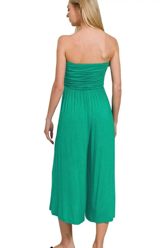Zenana Double Layered Strapless Tube Top Jumpsuit - Trendsi - Flyclothing LLC
