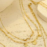 18K Gold-Plated Double-Layered Necklace - Trendsi - Flyclothing LLC