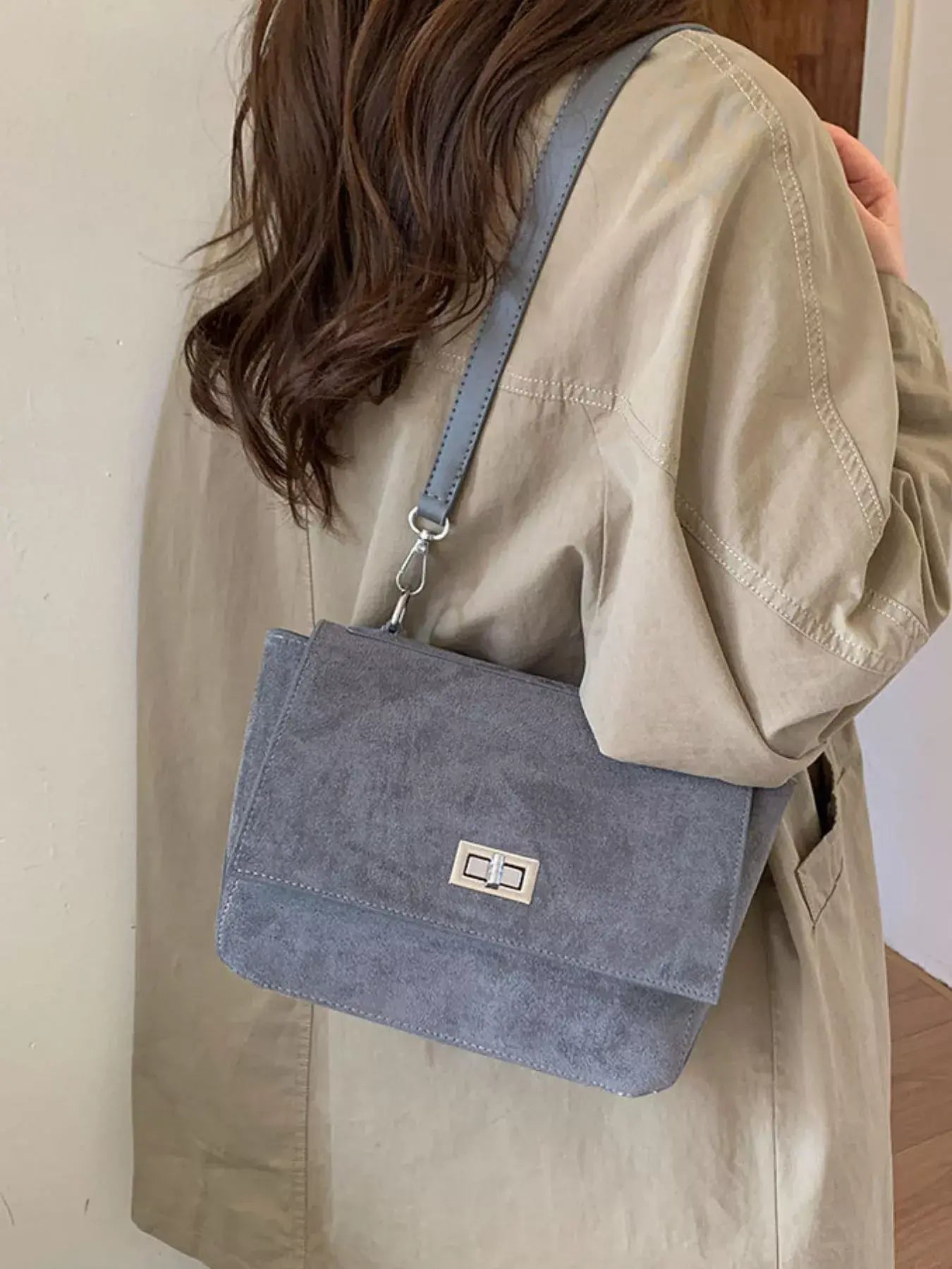Suede Flap Crossbody Bag - Trendsi - Flyclothing LLC