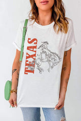 Graphic Round Neck Short Sleeve T-Shirt - Trendsi - Flyclothing LLC