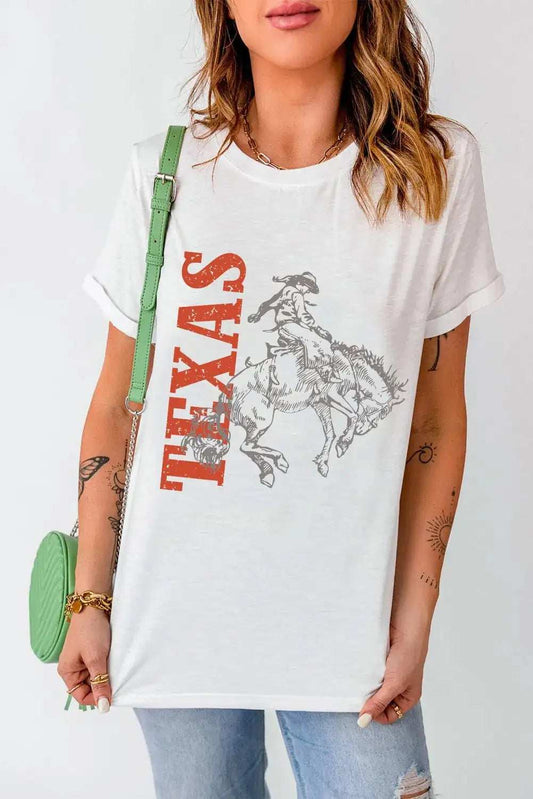 Graphic Round Neck Short Sleeve T-Shirt - Trendsi - Flyclothing LLC
