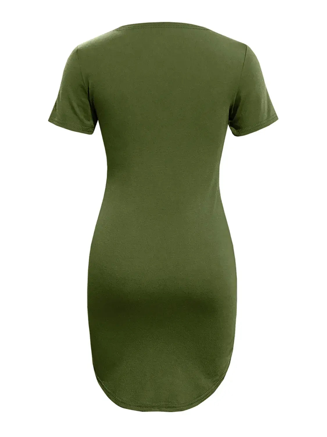 Round Neck Short Sleeve Mini Tee Dress - Trendsi - Flyclothing LLC
