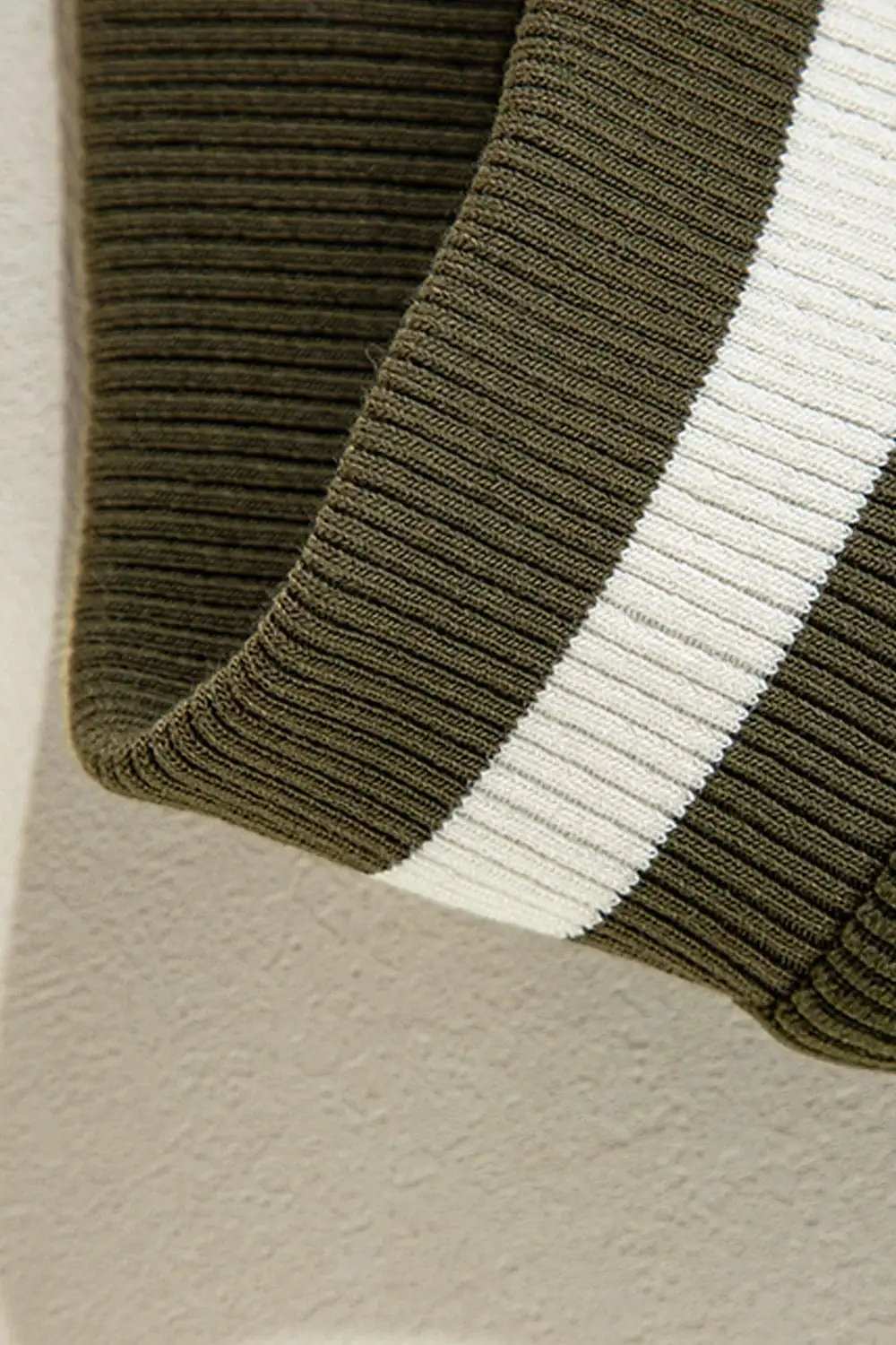 Contrast Baseball Collar Snap Down Long Sleeve Jacket - Trendsi - Flyclothing LLC