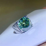 10 Carat Moissanite 925 Sterling Silver Signet Ring - Trendsi