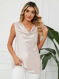Solid Cowl Neck Top - Trendsi - Flyclothing LLC